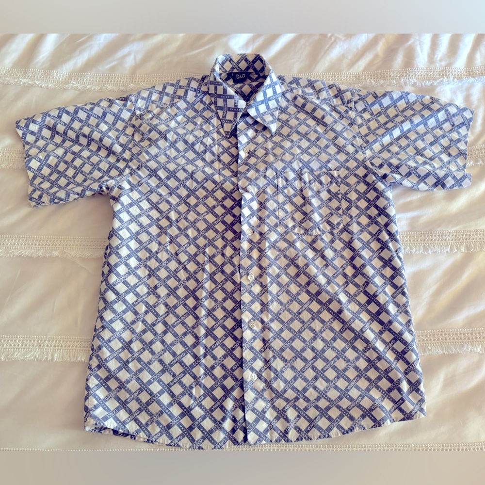 Dolce & Gabbana Name Brand Logo Print Button down